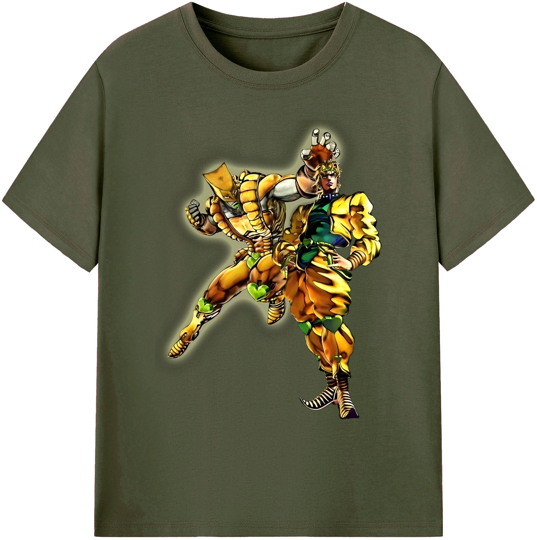 （画像用） ジョジョの奇妙な冒険 ディオ?ブランドー JoJo's Bizarre Adventure Dio Brando 綿100％ メンズ半袖Tシャツ｜肌触りやわらか＆通気性
